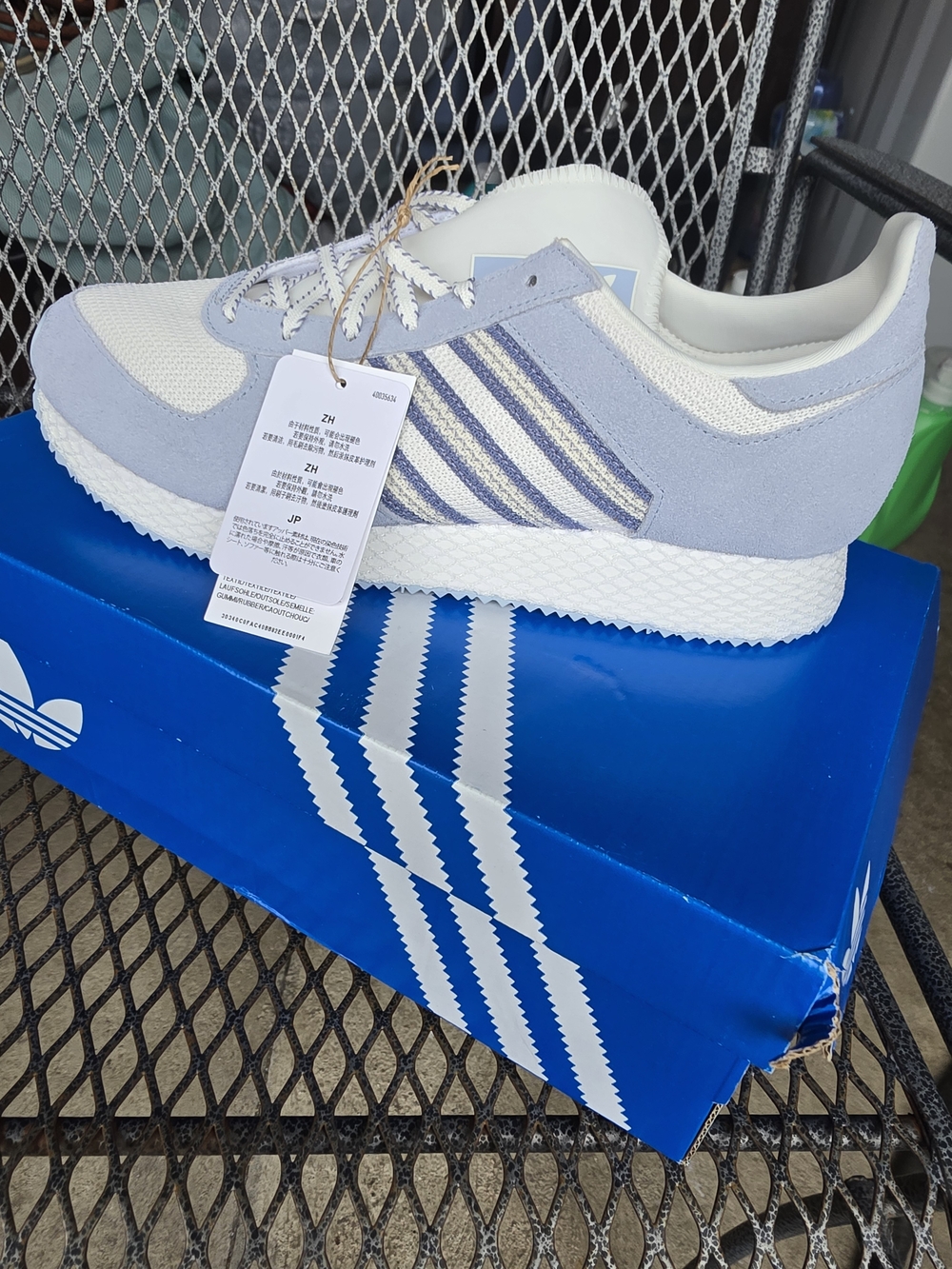 Adidas Light Blue & White Retro Runner Sneakers